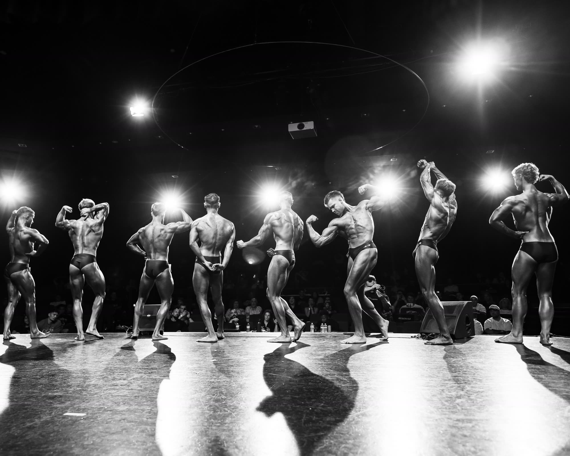 Full competitor line under the stage wash, ANB